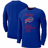 Men's Buffalo Bills Nike Royal 2019 Salute to Service Sideline Performance Long Sleeve Shirt,baseball caps,new era cap wholesale,wholesale hats